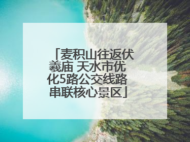 麦积山往返伏羲庙 天水市优化5路公交线路串联核心景区