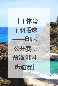 （体育）羽毛球——印尼公开赛：翁泓阳因伤退赛