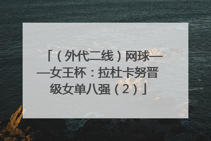 （外代二线）网球——女王杯：拉杜卡努晋级女单八强（2）
