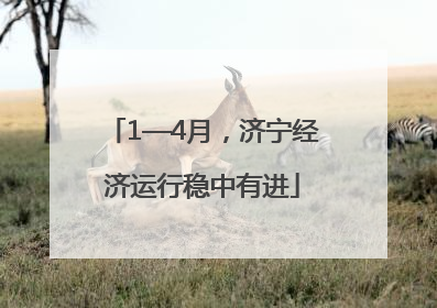 1—4月，济宁经济运行稳中有进