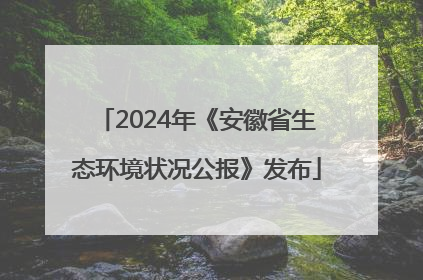 2024年《安徽省生态环境状况公报》发布