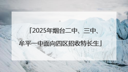 2025年烟台二中、三中、牟平一中面向四区招收特长生