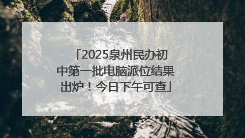 2025泉州民办初中第一批电脑派位结果出炉！今日下午可查