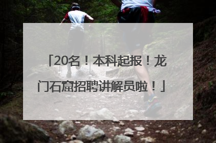20名！本科起报！龙门石窟招聘讲解员啦！