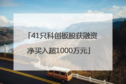 41只科创板股获融资净买入超1000万元