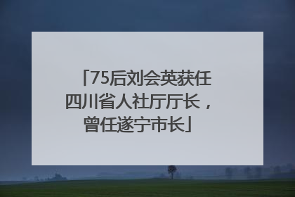 75后刘会英获任四川省人社厅厅长，曾任遂宁市长