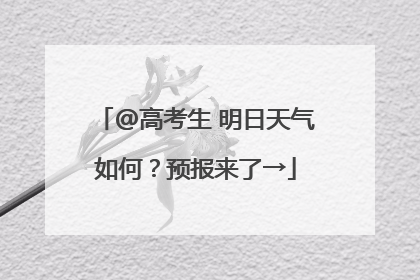@高考生 明日天气如何？预报来了→