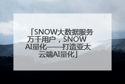 SNOW大数据服务万千用户，SNOW AI量化——打造亚太云端AI量化